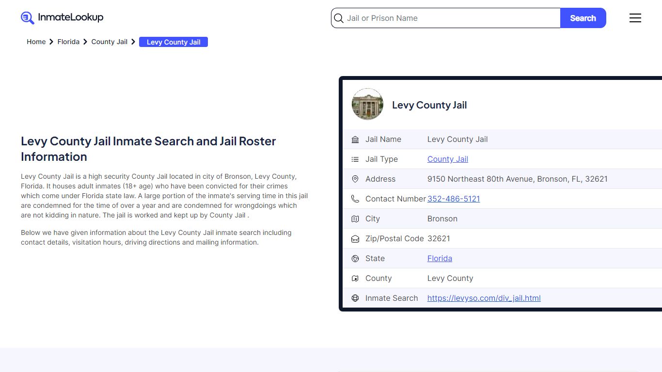 Levy County Jail - Prison Insight